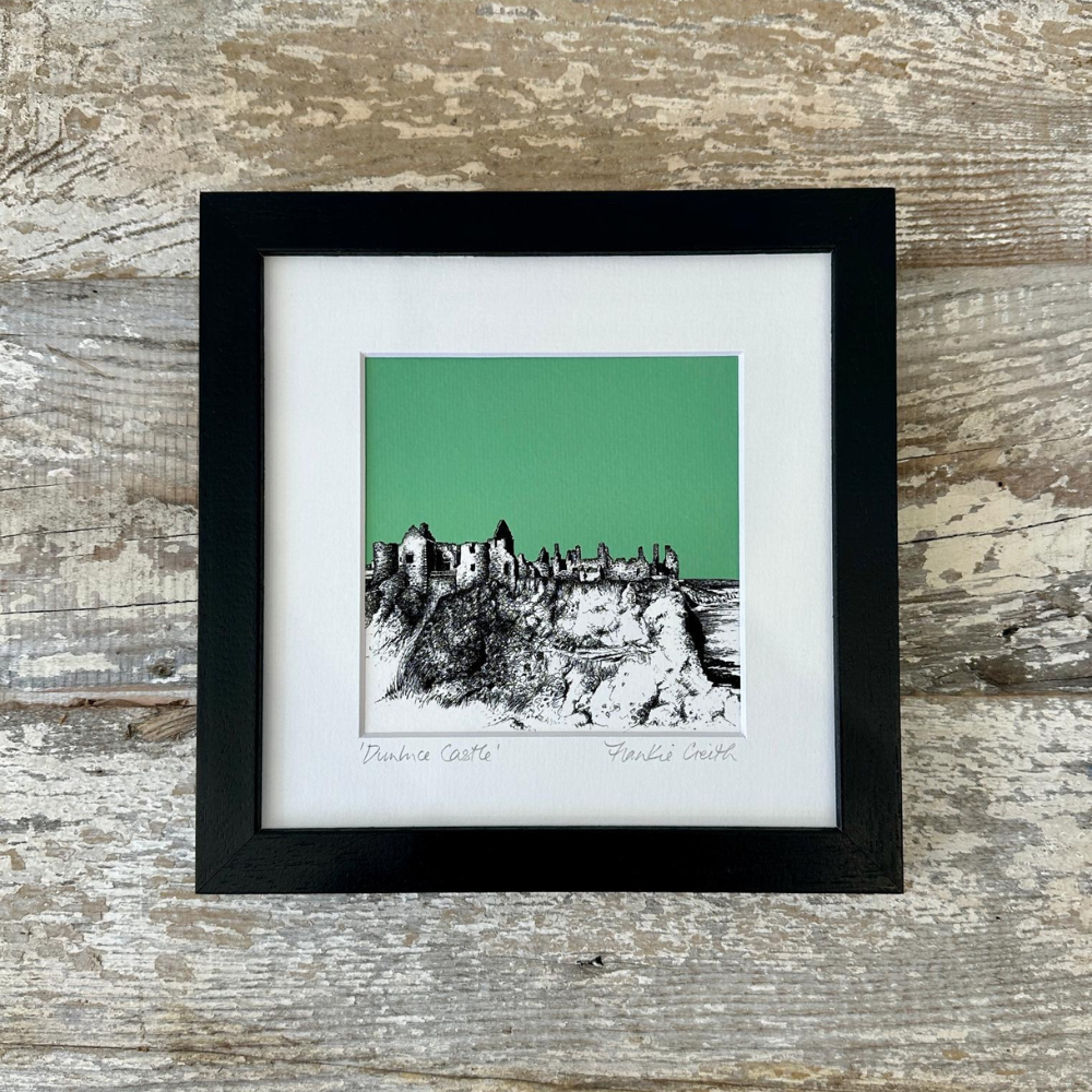 DUNLUCE CASTLE Pen and Ink Square Giclée Print – Frankie Creith Art Gallery