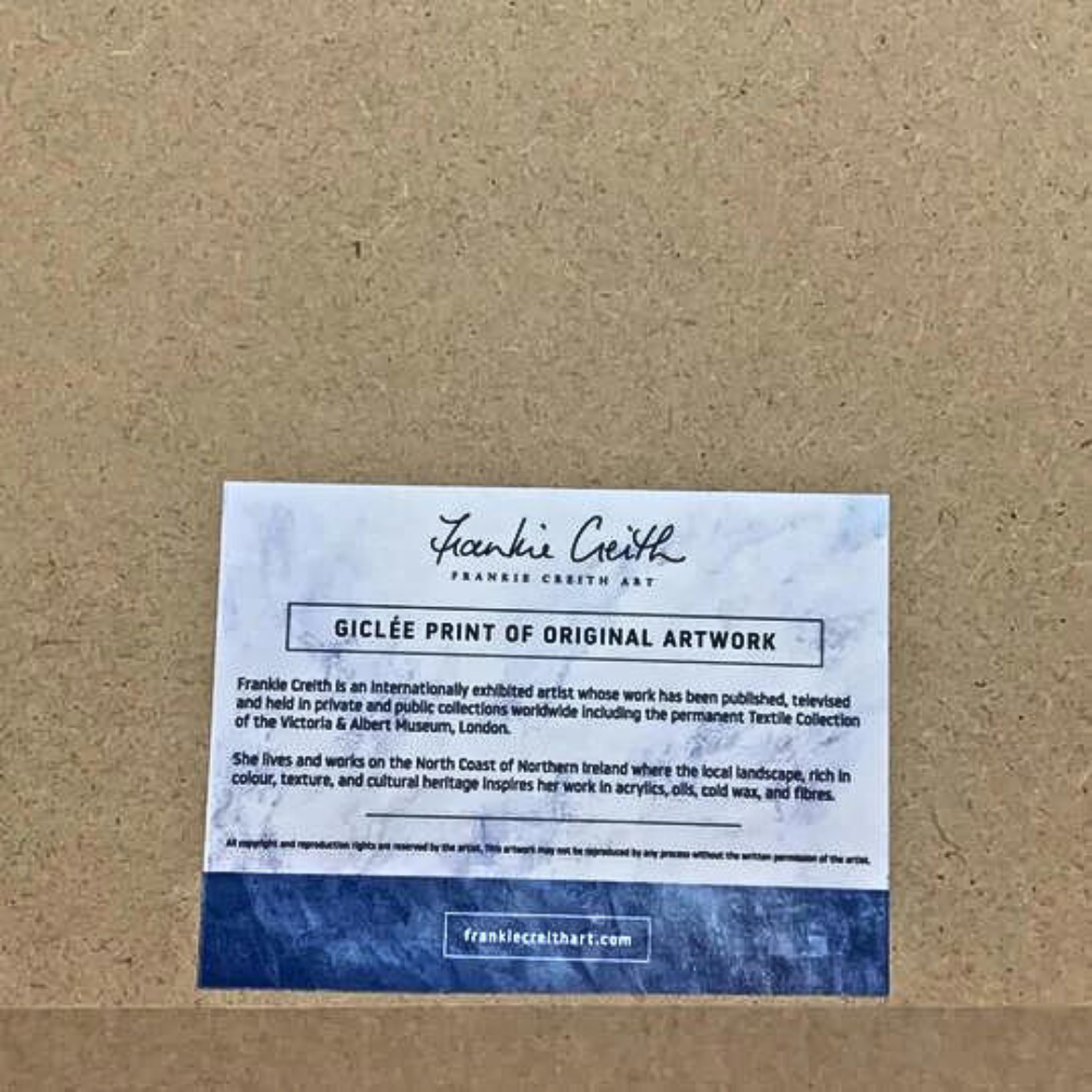 Ballycastle Beach Giclée Print by Artist Frankie Creith. (Rear View)