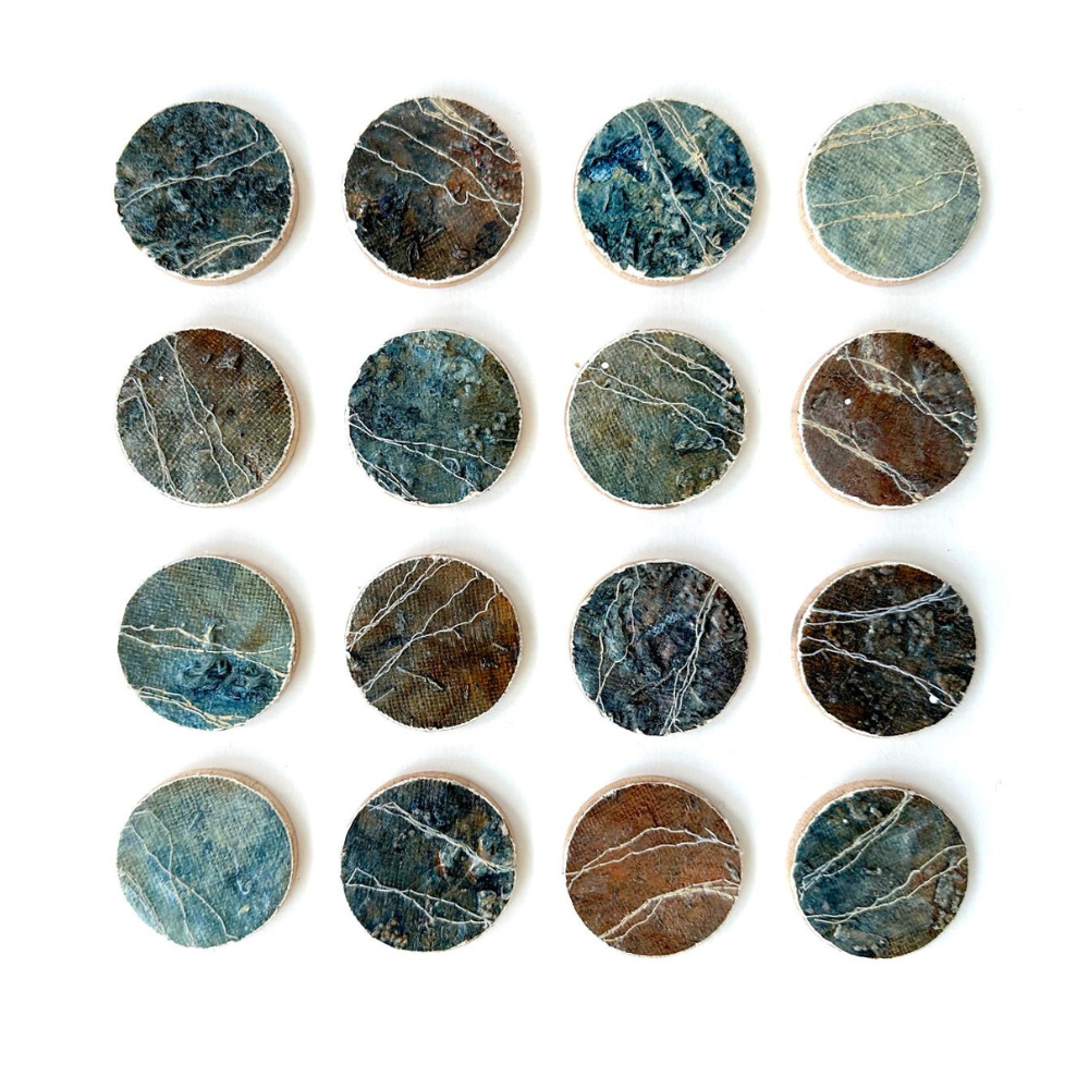 Boardwalk Coastal Patterns Original Mixed Media Artwork by Frankie Creith North Coast Portrush