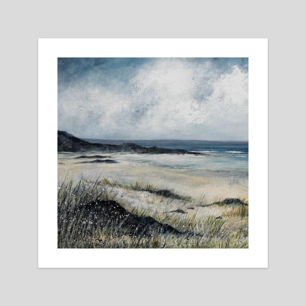 Castlerock Beach Square Giclee print by Frankie Creith Northern Ireland.