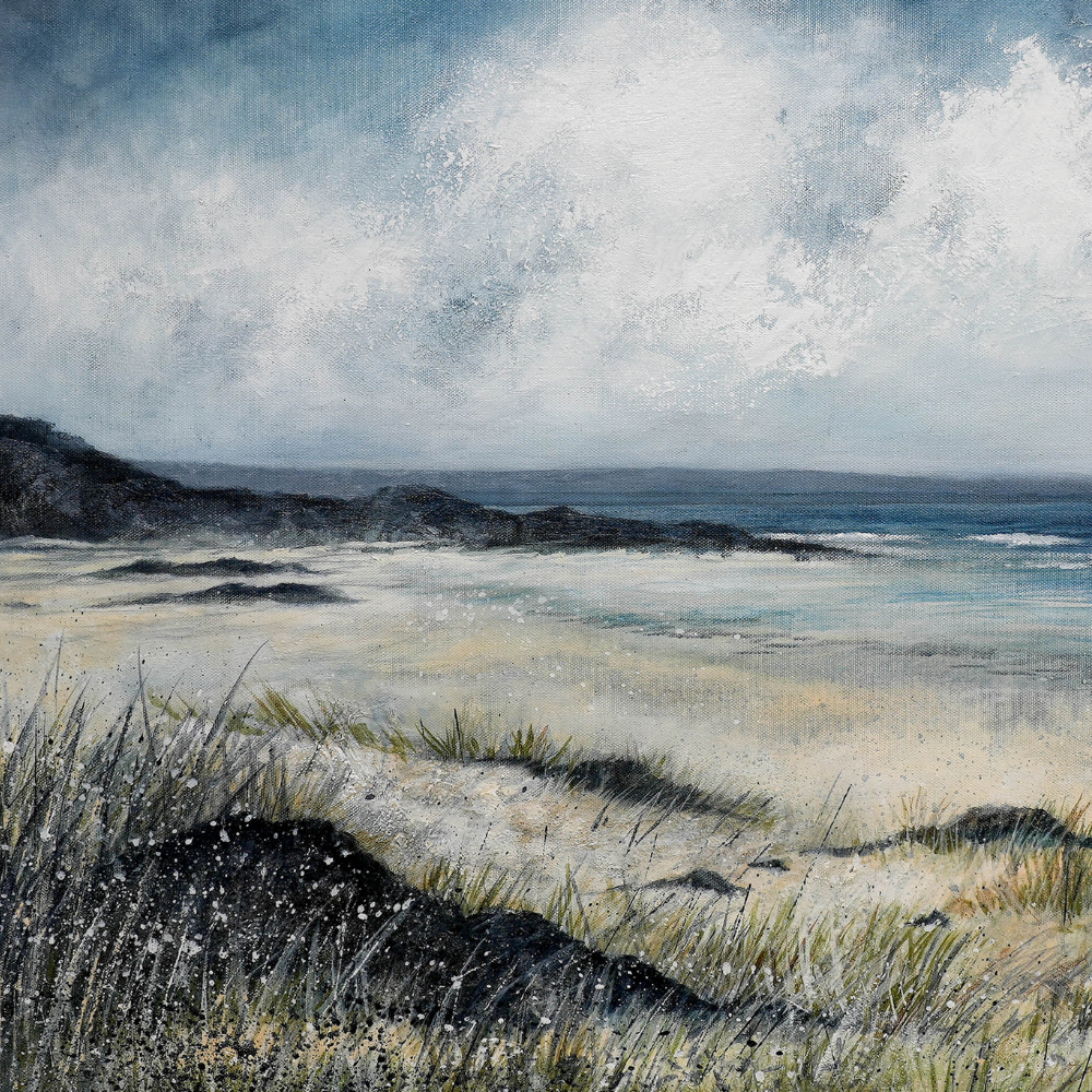 Castlerock Beach Square Giclee print by Frankie Creith Northern Ireland (Close Up).