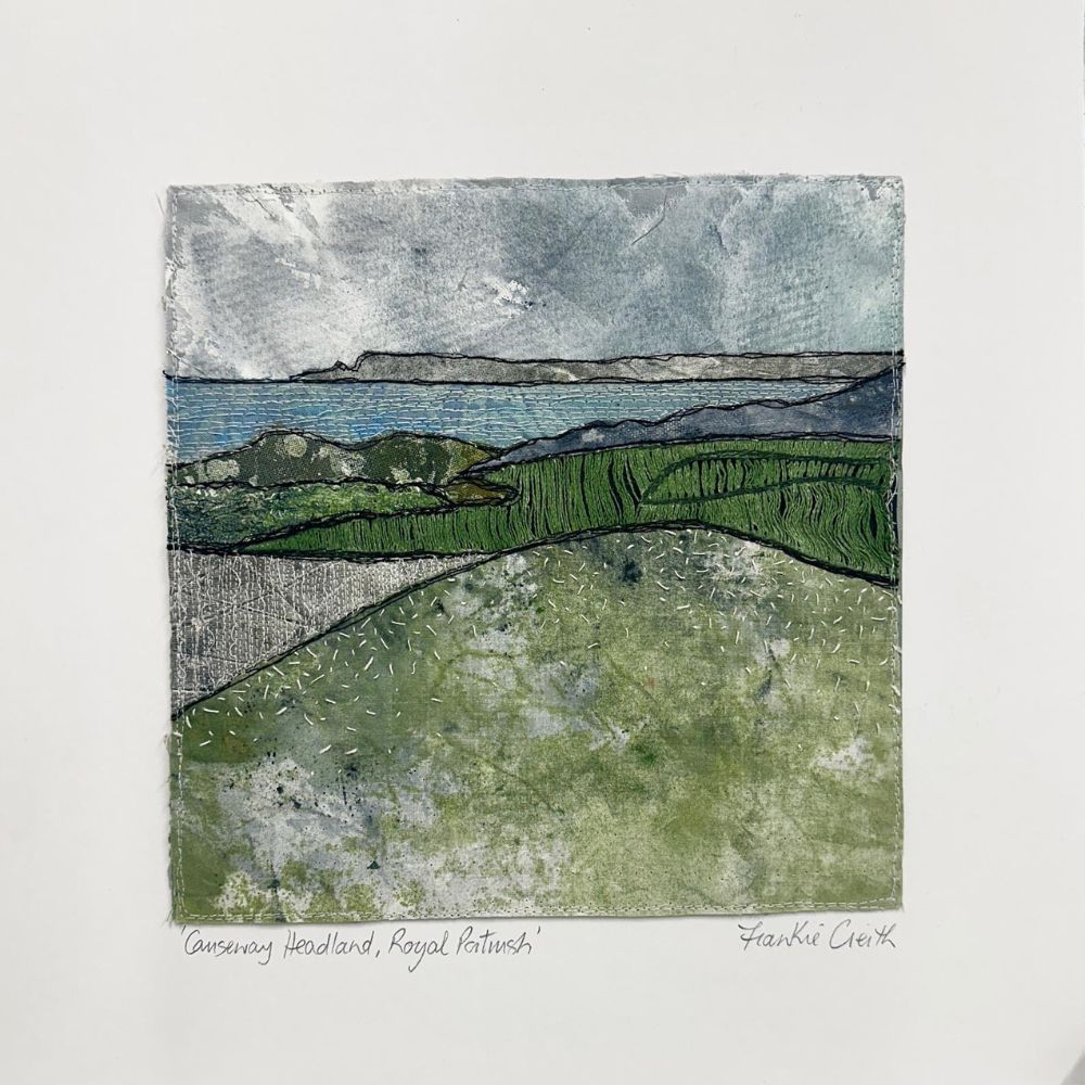 Causeway Headland Royal Portrush Textile Artwork by Frankie Creith