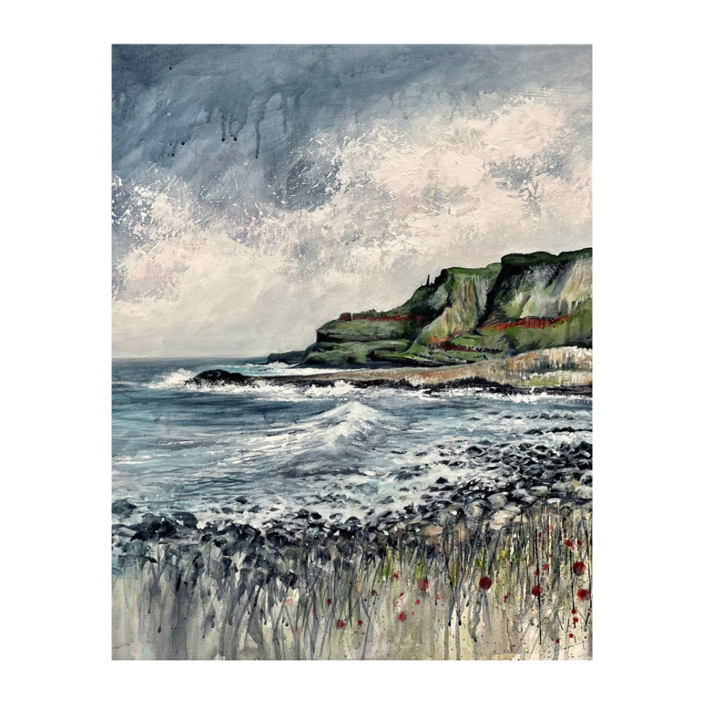 Giant's Causeway Headland Tea Towel by Frankie Creith (Image)