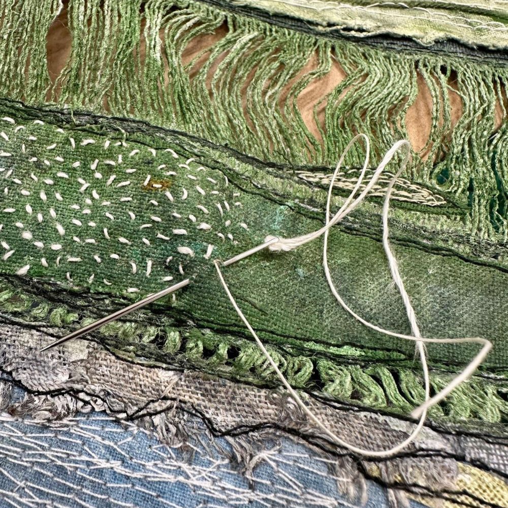 Royal Portrush Textile Artwork by Frankie Creith (Needle and Thread)