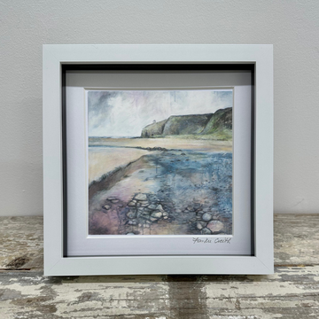 Downhill Beach box framed print by Northern Irish artist Frankie Creith. 