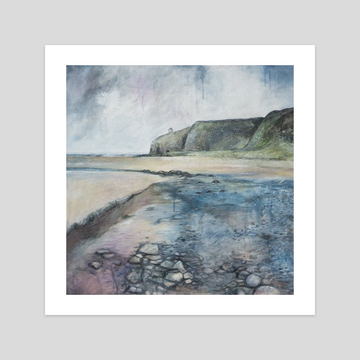 Downhill Beach Square Giclee Print by Frankie Creith.