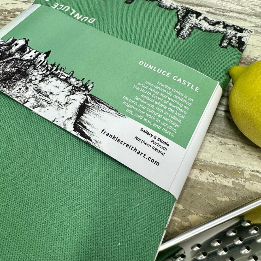 Dunluce Castle Apron by Frankie Creith sleeve packaging rear view