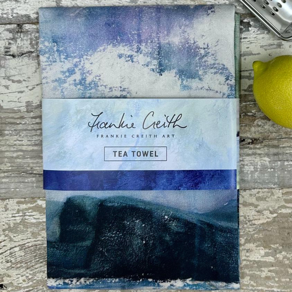 Dunluce Golf Portrush Tea Towel by Frankie Creith Northern Ireland