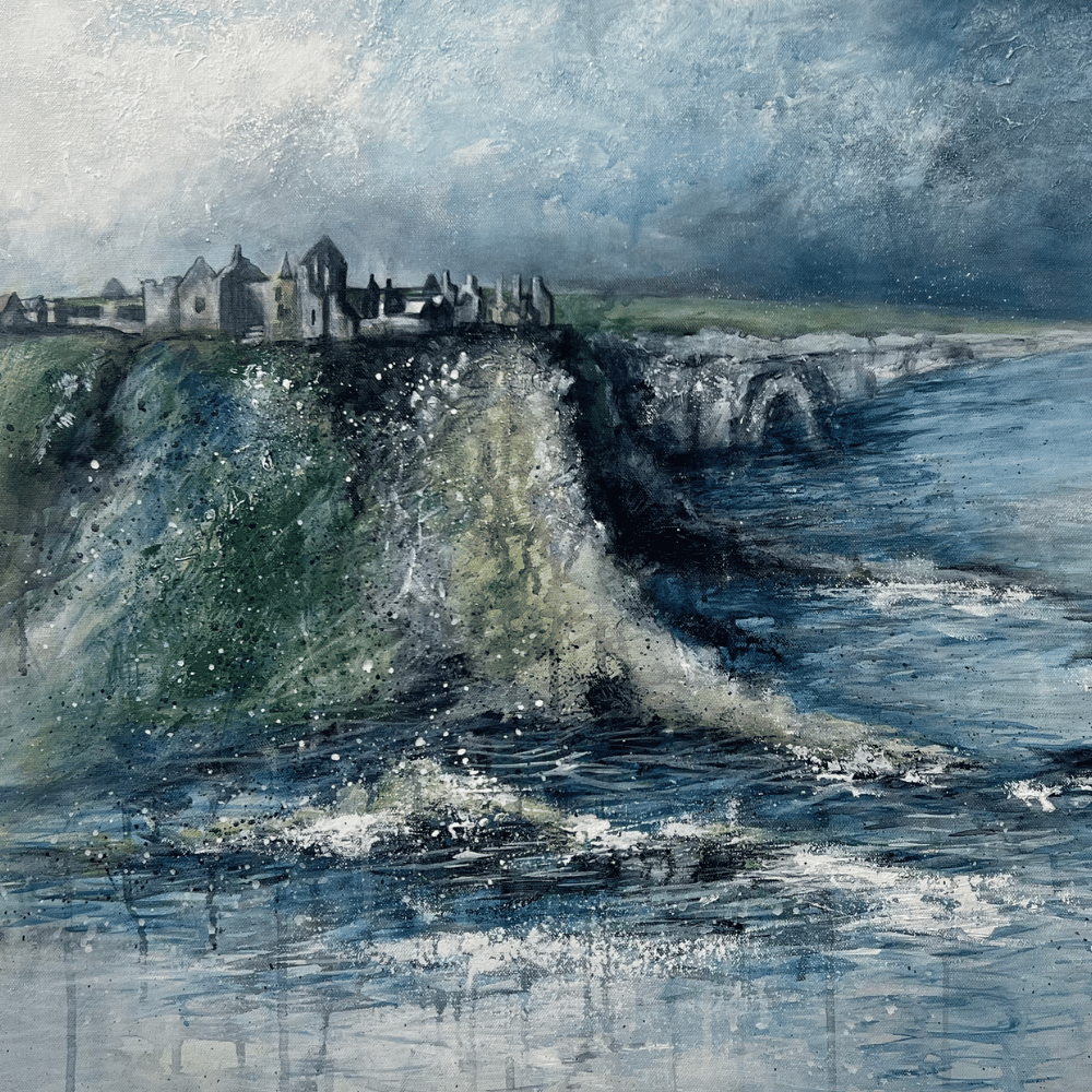 Dunluce Castle Original Painting by Frankie Creith Portrush (close up)