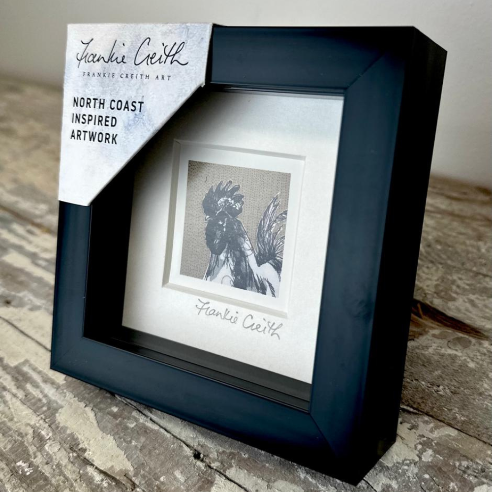 Farm Animals Chicken Box Framed Print (Black - side view)