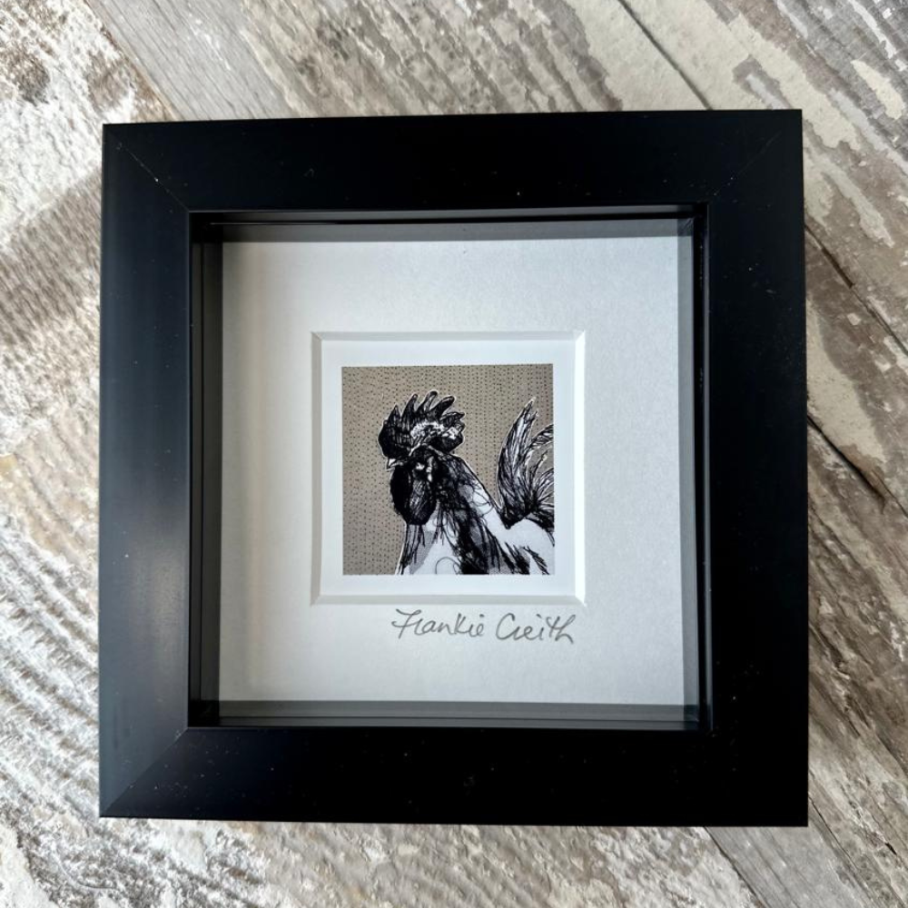 Farm Animals Chicken Box Framed Print (Black)