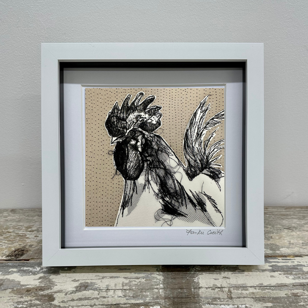 Farm Animals Chicken Box Framed Digital Art Print in Frame