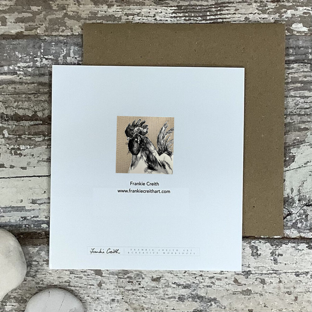 Farm Animals Chicken Greeting Card by Frankie Creith rear view