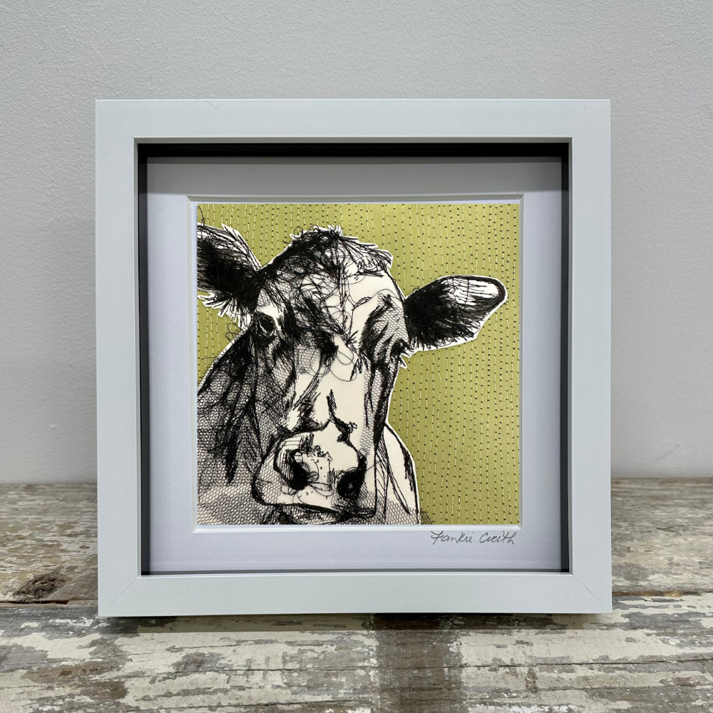 Farm Animals Cow Box Framed Digital Art Print in Frame