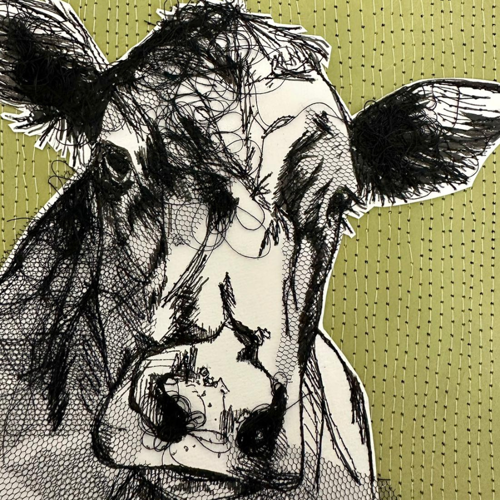 Farm Animals Cow Original Artwork by Frankie Creith Northern Ireland (Detailed View)