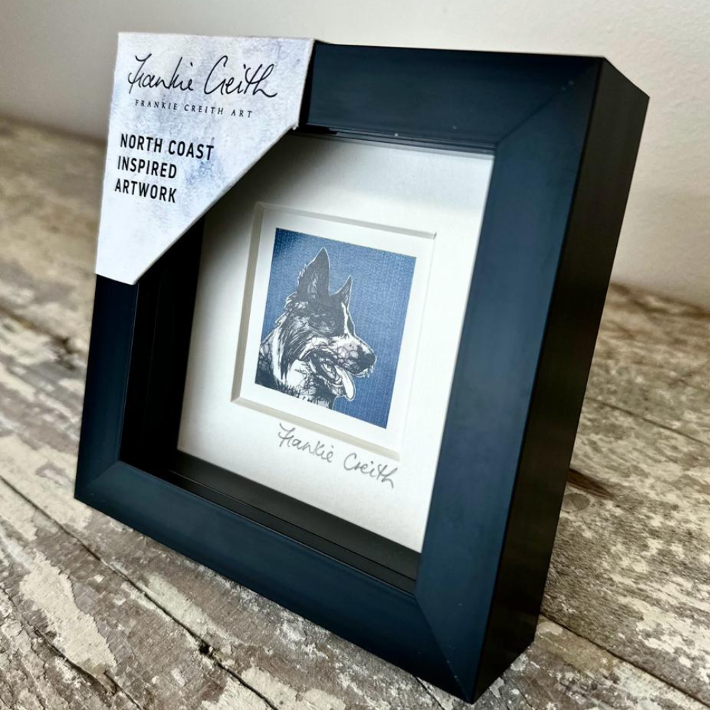 Farm Animals Dog Box Framed Print (Black side view)