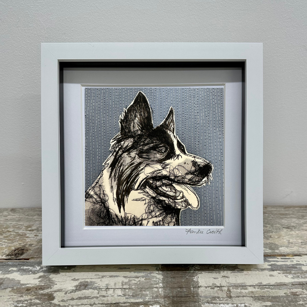 Farm Animals Dog Box Framed Digital Art Print in Frame