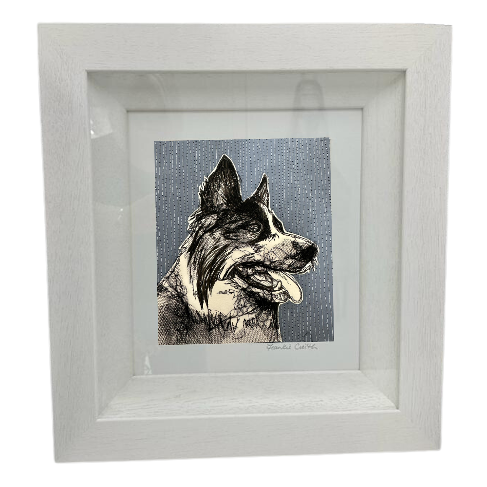 Farm Animals Dog by Frankie Creith Northern Ireland (framed)