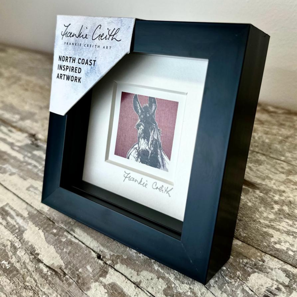 Farm Animals Donkey Box Framed Print (Black side view)