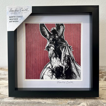 Farm Animals Donkey Box Framed Print (Large Black)
