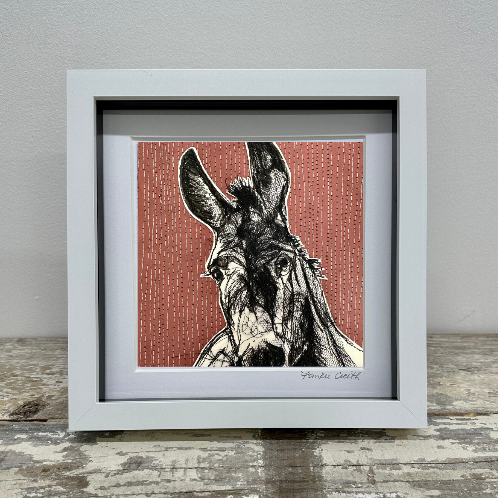Farm Animals Donkey Box Framed Digital Art Print in Frame