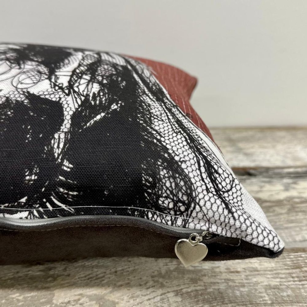 Farm Animals Donkey Cushion by Frankie Creith Northern Ireland Artist close up