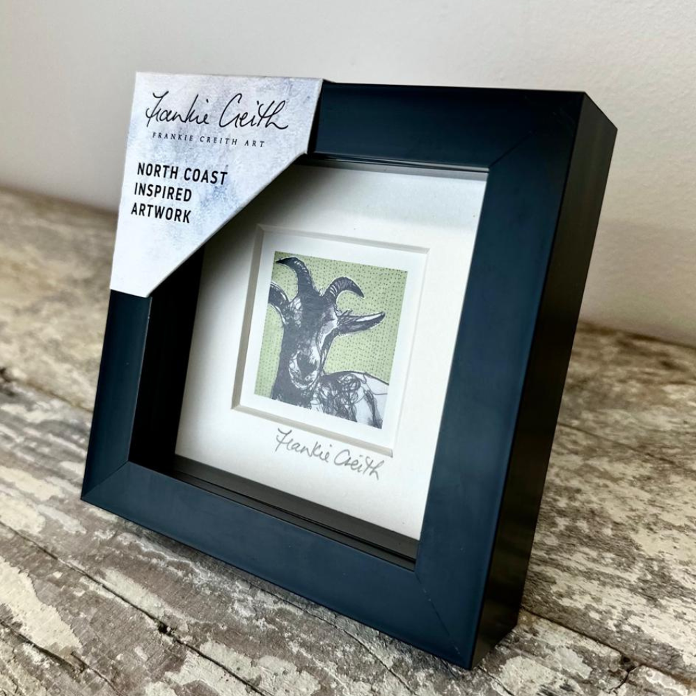 Farm Animals Goat Box Framed Print (Black side view)