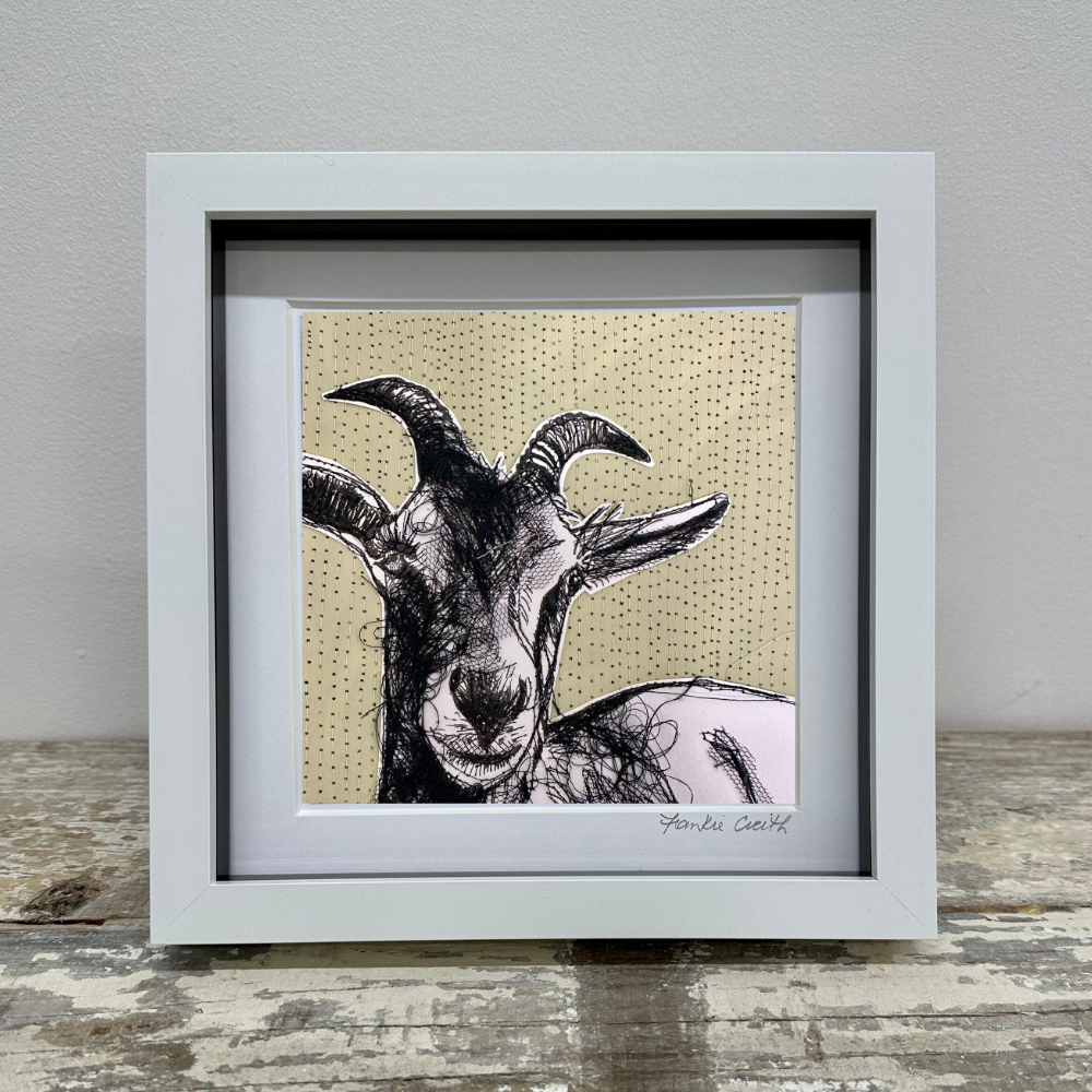 Farm Animals Goat Box Framed Digital Art Print in Frame