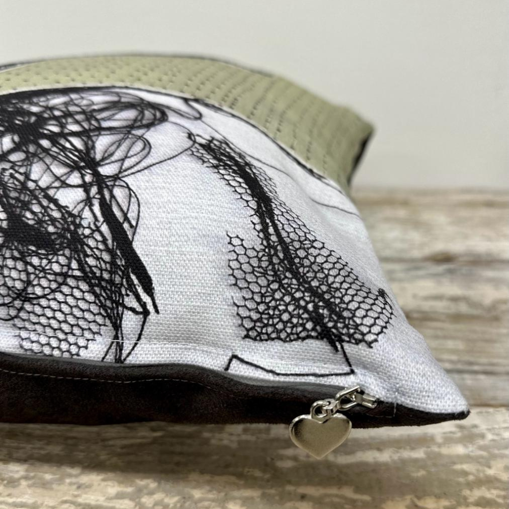 Farm Animals Goat Cushion by Frankie Creith Northern Ireland Artist close up