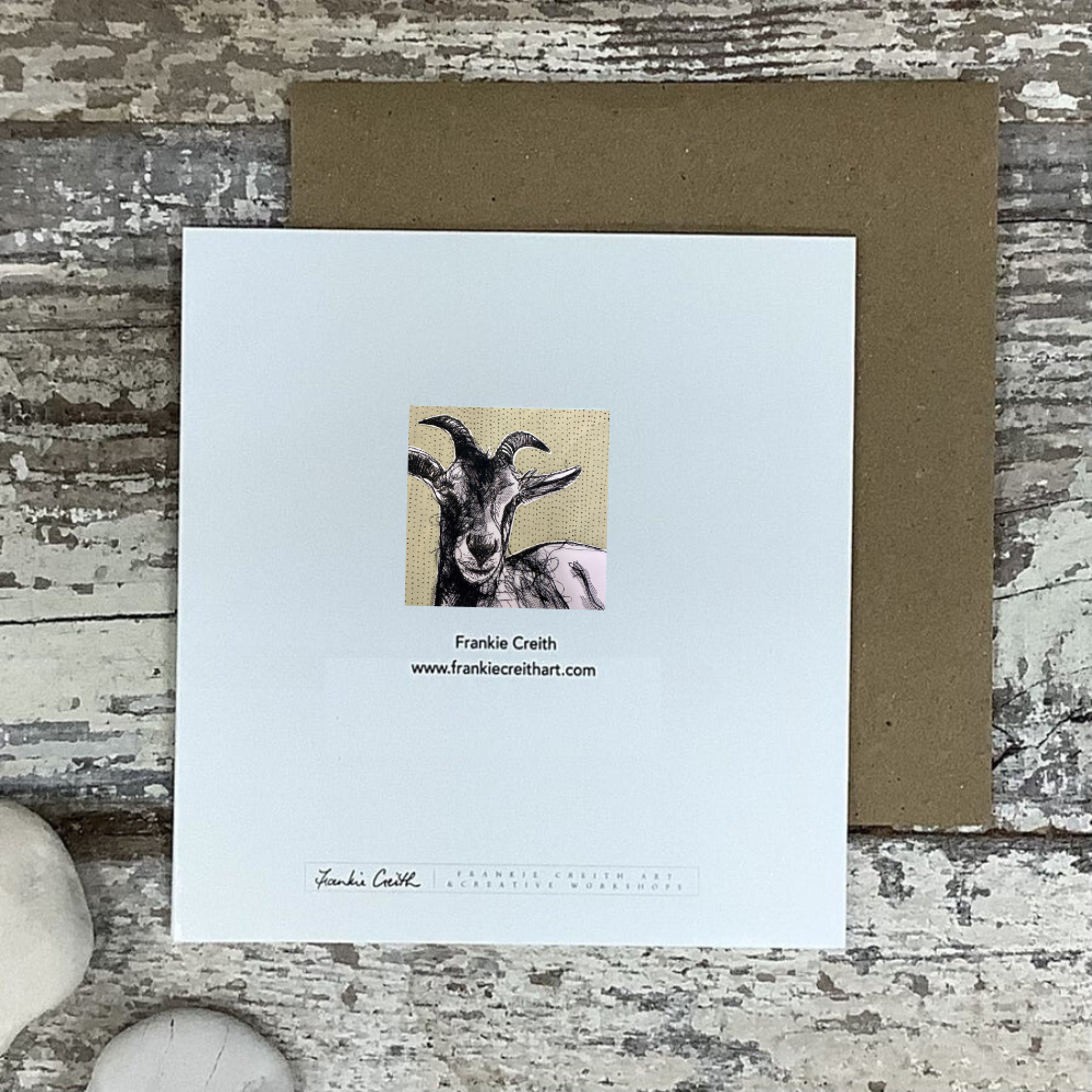 Farm Animals Goat Greeting Card by Frankie Creith rear view