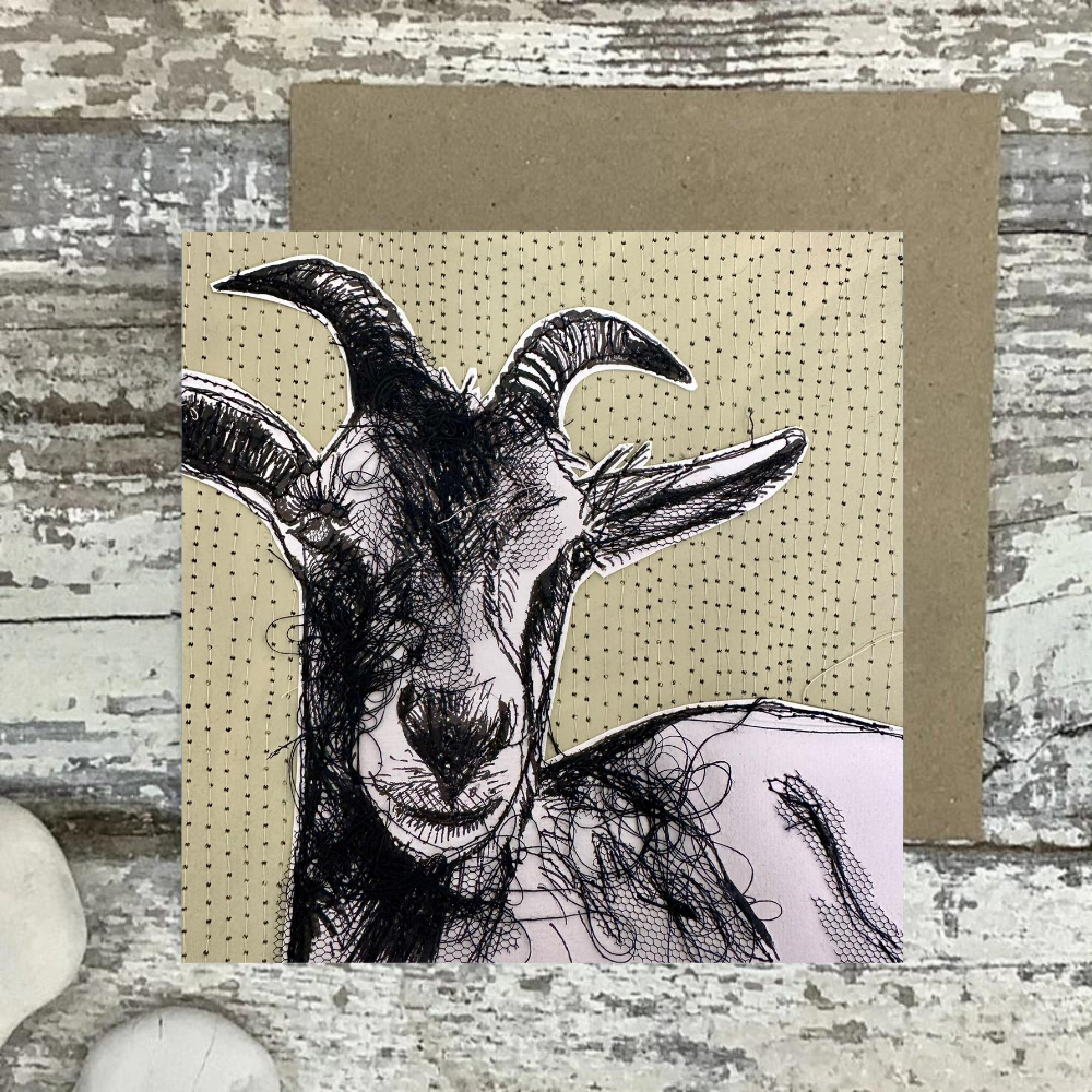 Farm Animals Goat Greeting Card by Frankie Creith