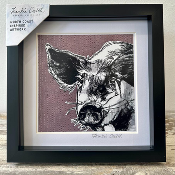 Farm Animals Pig Box Framed Print (Large Black)