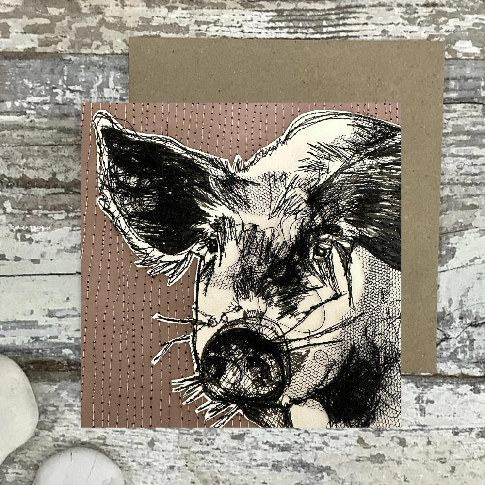 Farm Animals Pig Greeting Card by Frankie Creith