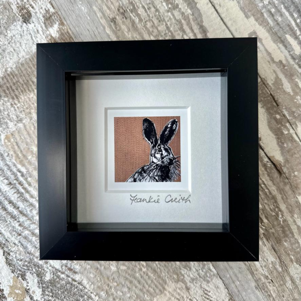 Farm Animals Rabbit Box Framed Print (Black)