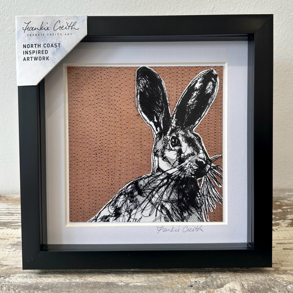 Farm Animals Rabbit Box Framed Print (Large Black)