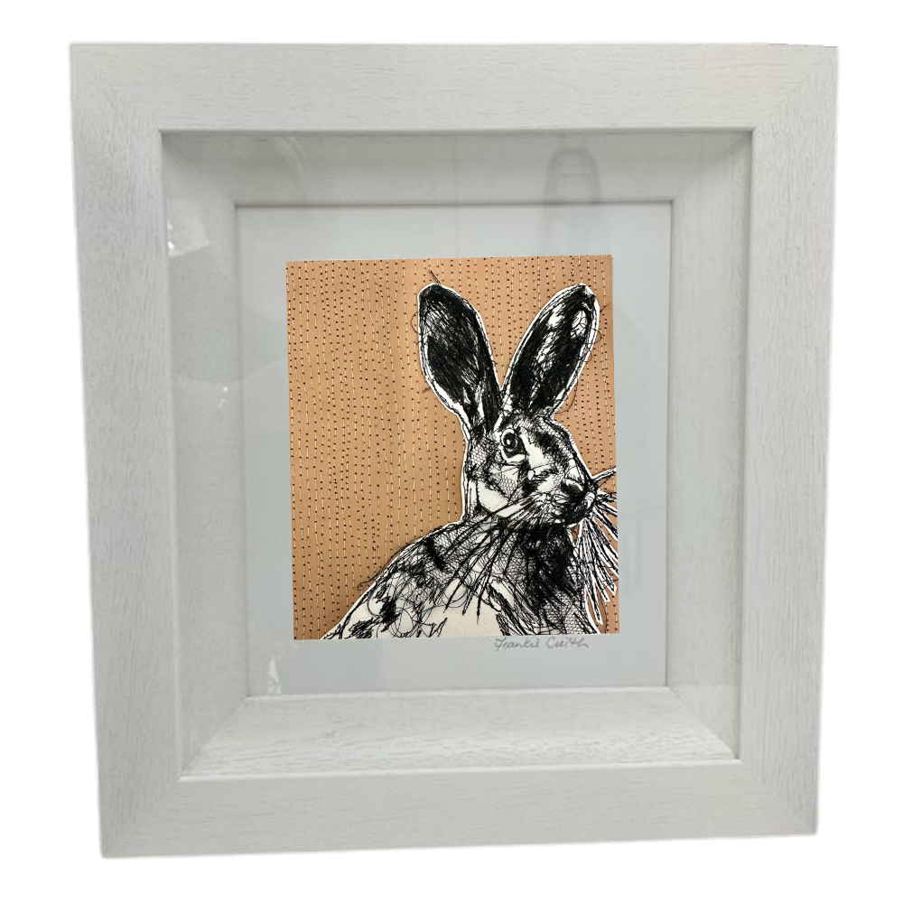 Farm Animals Rabbit Original Artwork by Frankie Creith Northern Ireland (Framed)