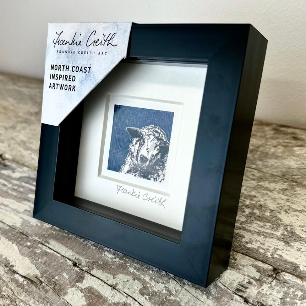 Farm Animals Sheep Box Framed Print (Black side view)