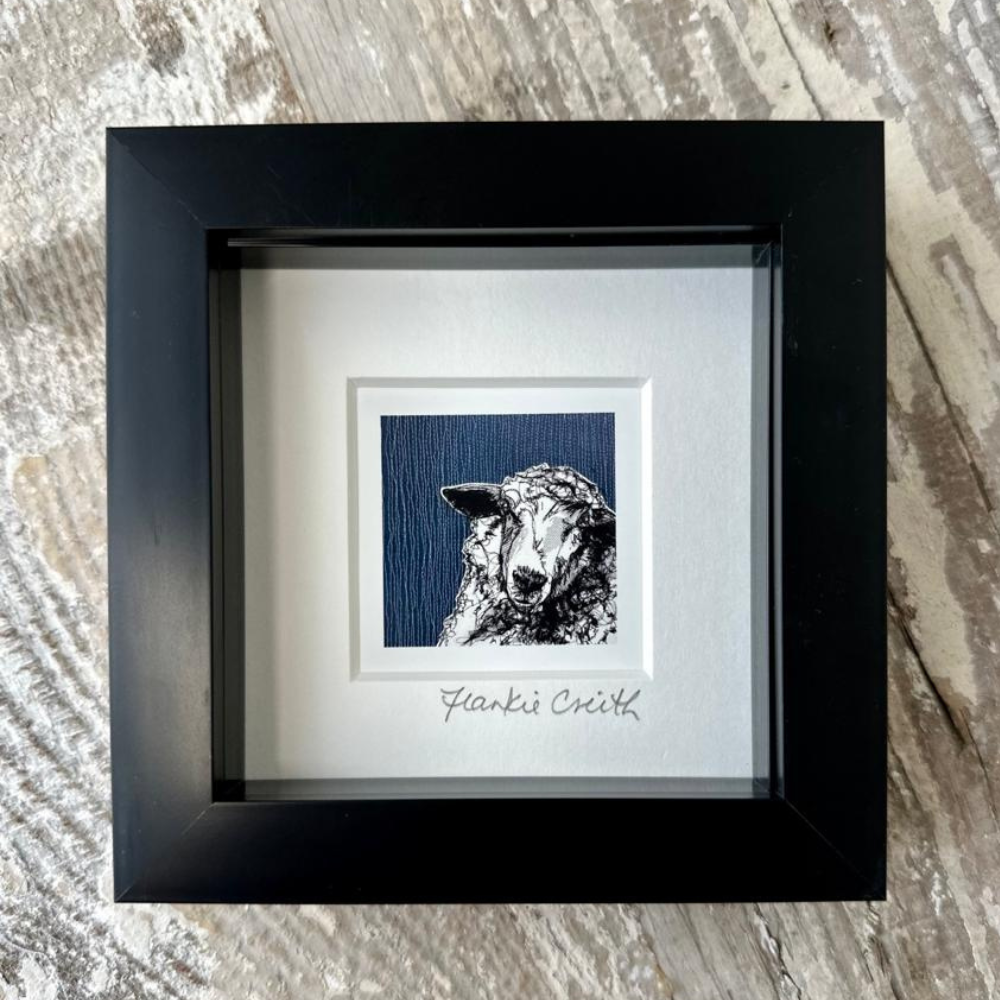 Farm Animals Sheep Box Framed Print (Black)