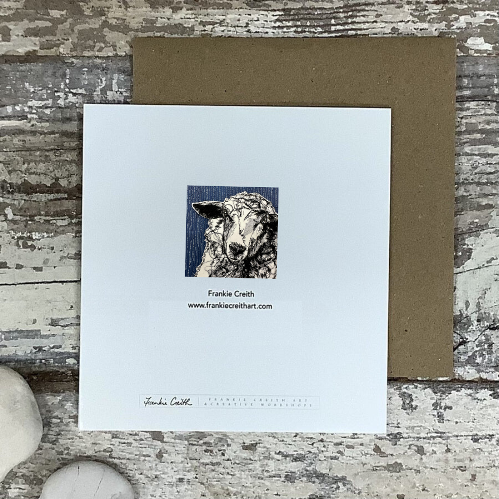 Farm Animals Sheep Greeting Card by Frankie Creith rear view