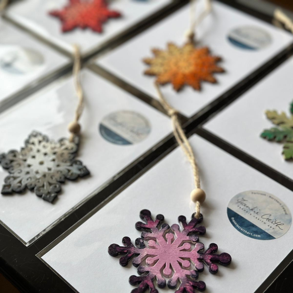 Hand Painted Snowflake Christmas Decorations (Packaging)