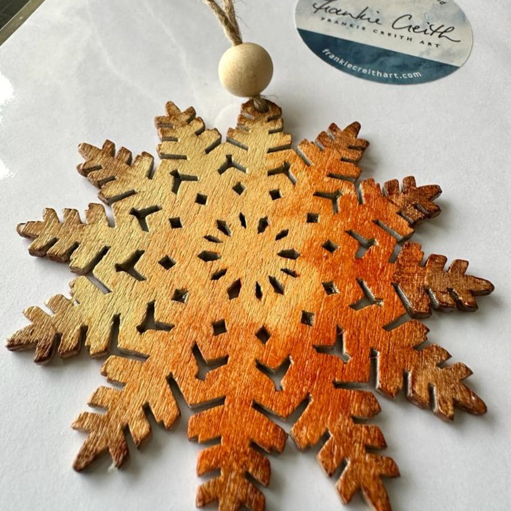 Hand Painted Snowflake Christmas Decorations (Orange)