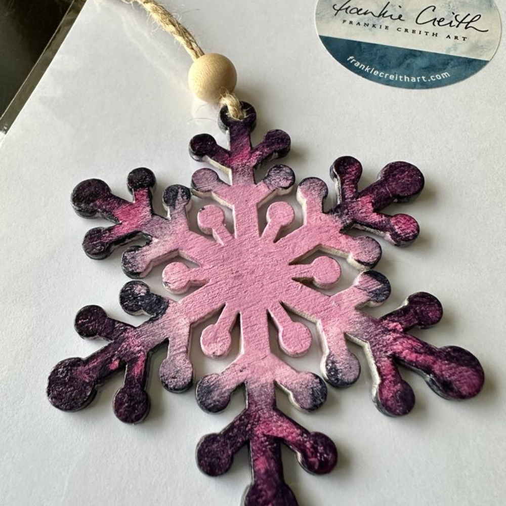 Hand Painted Snowflake Christmas Decorations (Purple)