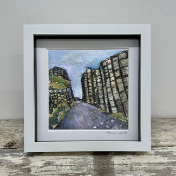 Giant's Causeway Path box framed print digital art print by Northern Irish artist Frankie Creith.