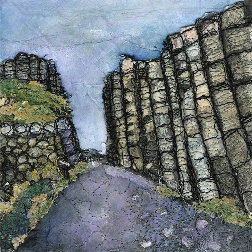 Giant's Causeway Path box framed print digital art print by Northern Irish artist Frankie Creith. (original image)
