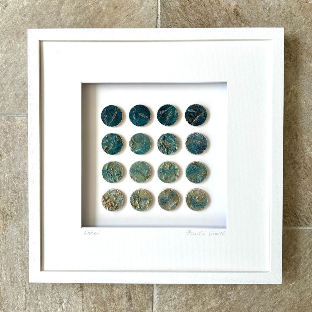 Lichen Coastal Patterns Original Mixed Media Artwork by Frankie Creith North Coast Portrush (Framed)