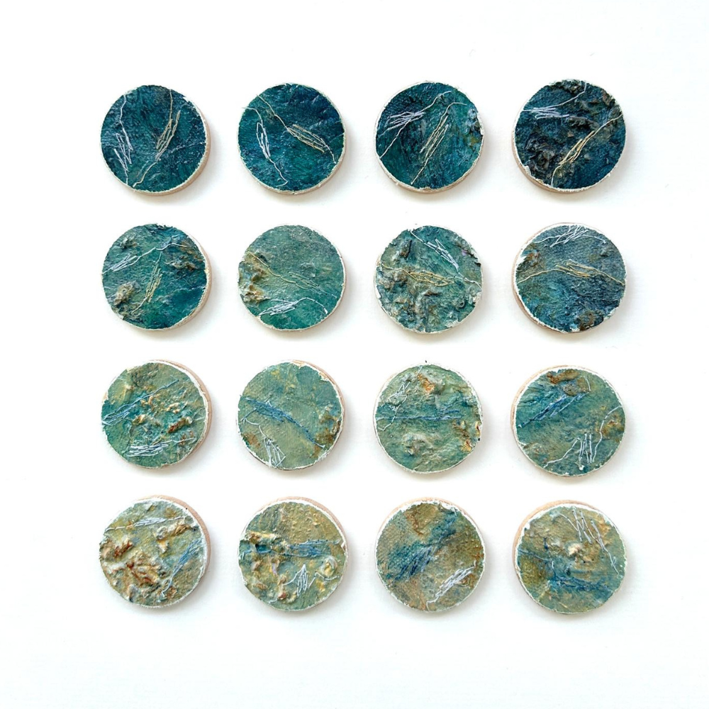 Lichen Coastal Patterns Original Mixed Media Artwork by Frankie Creith North Coast Portrush 