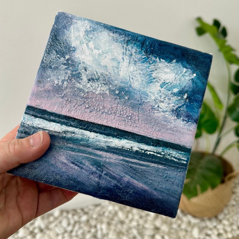 Coastal 1 Mini Original Acrylic Painting by Frankie Creith Northern Ireland