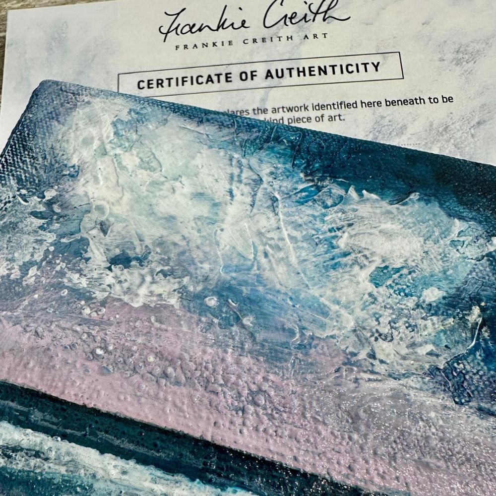 Coastal 1 Mini Original Acrylic Painting by Frankie Creith Northern Ireland (Certificate)