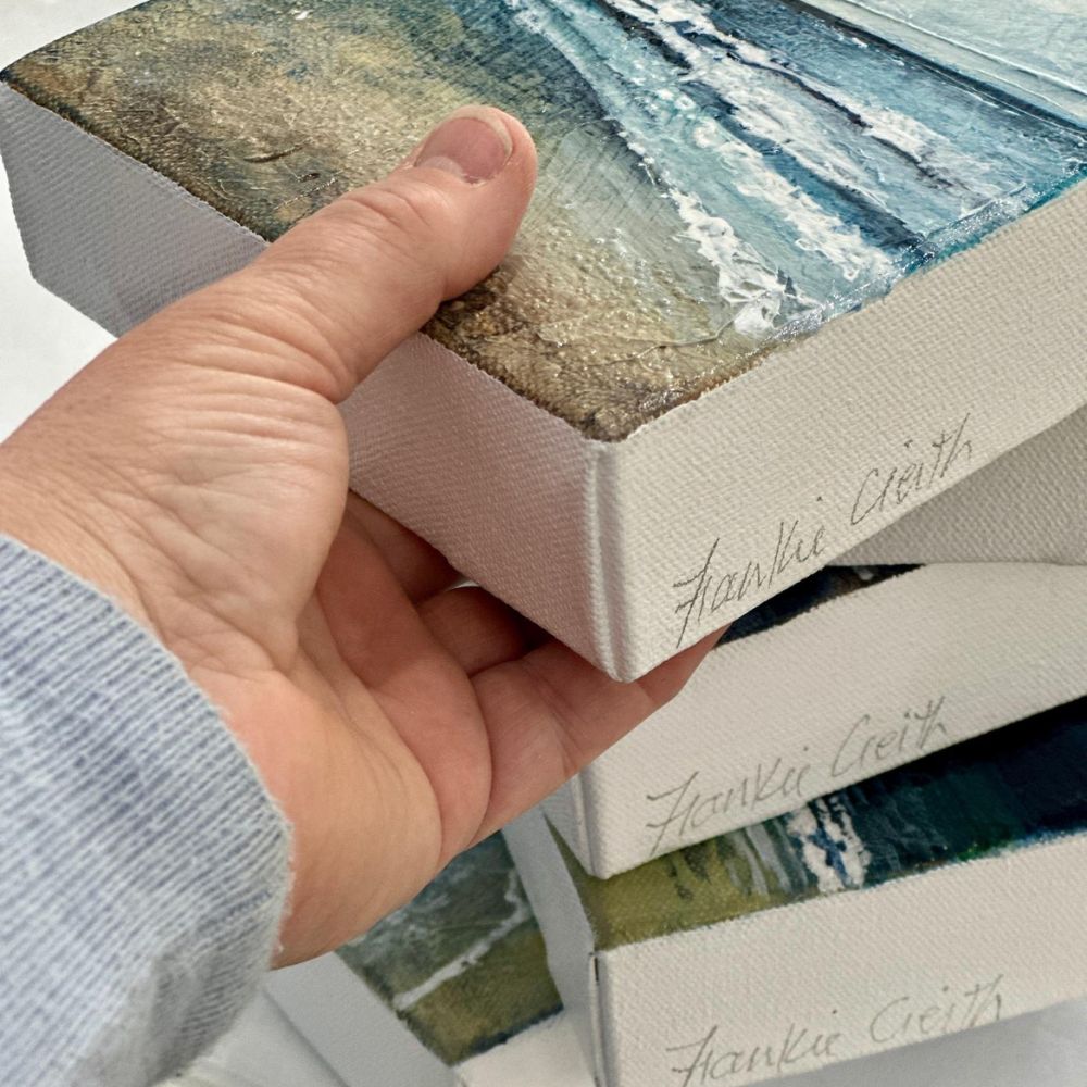 Coastal 1 Mini Original Acrylic Painting by Frankie Creith Northern Ireland (Perspective)