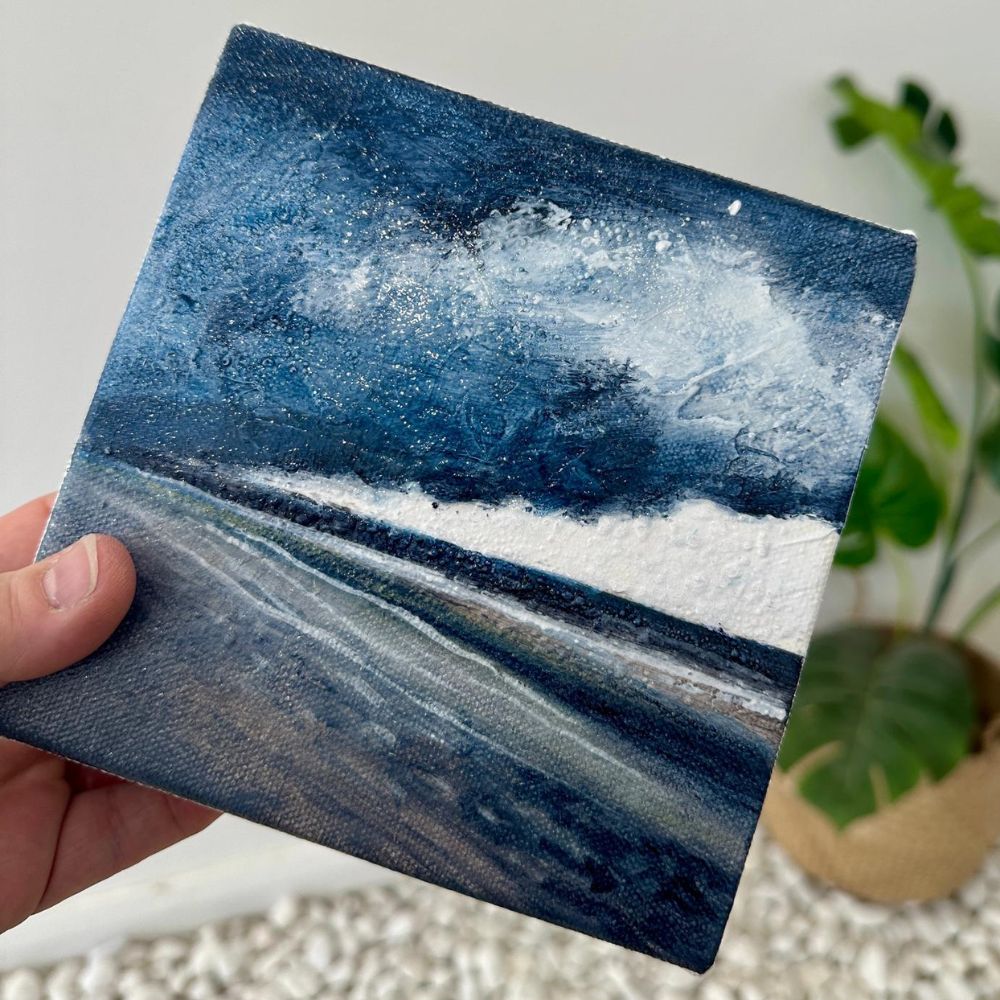 Coastal 2 Mini Original Acrylic Painting by Frankie Creith Northern Ireland 